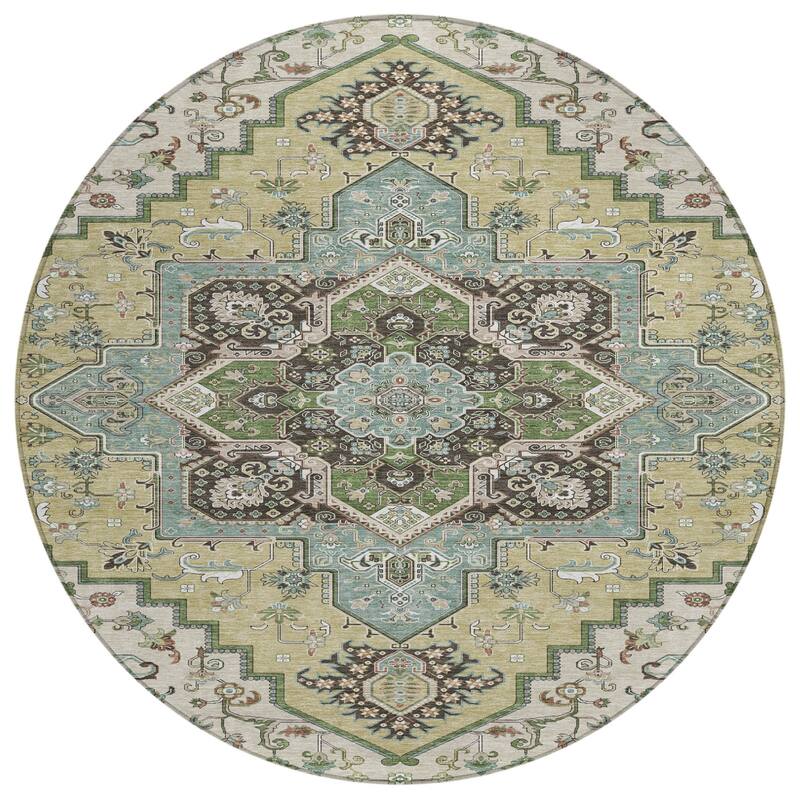HomeRoots Oriental Traditional Rectangle Outdoor Rug