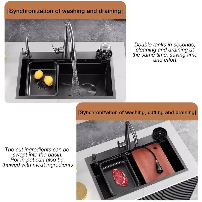 29.5" L Drop-In Single Bowl Stainless Steel Kitchen Sink