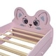 preview thumbnail 6 of 14, Cartoon Twin Size Platform Bed with Trundle & Cute Headboard, Wooden Bed Frame, No Box Spring Required/Easy Assembly