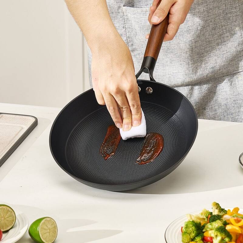 3-Piece Black Cast Iron Frying Pan Set with Detachable Wood Handle for Even Heat Cooking - Large Pan Size: 22 x 12 x 4 in