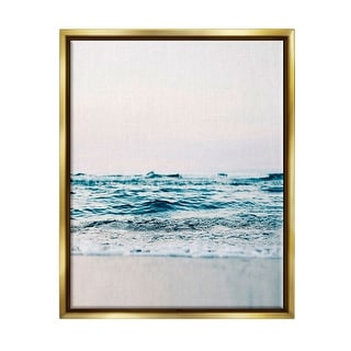 Stupell Ocean Waves on Shore Framed Floater Canvas Wall Art Design by ...