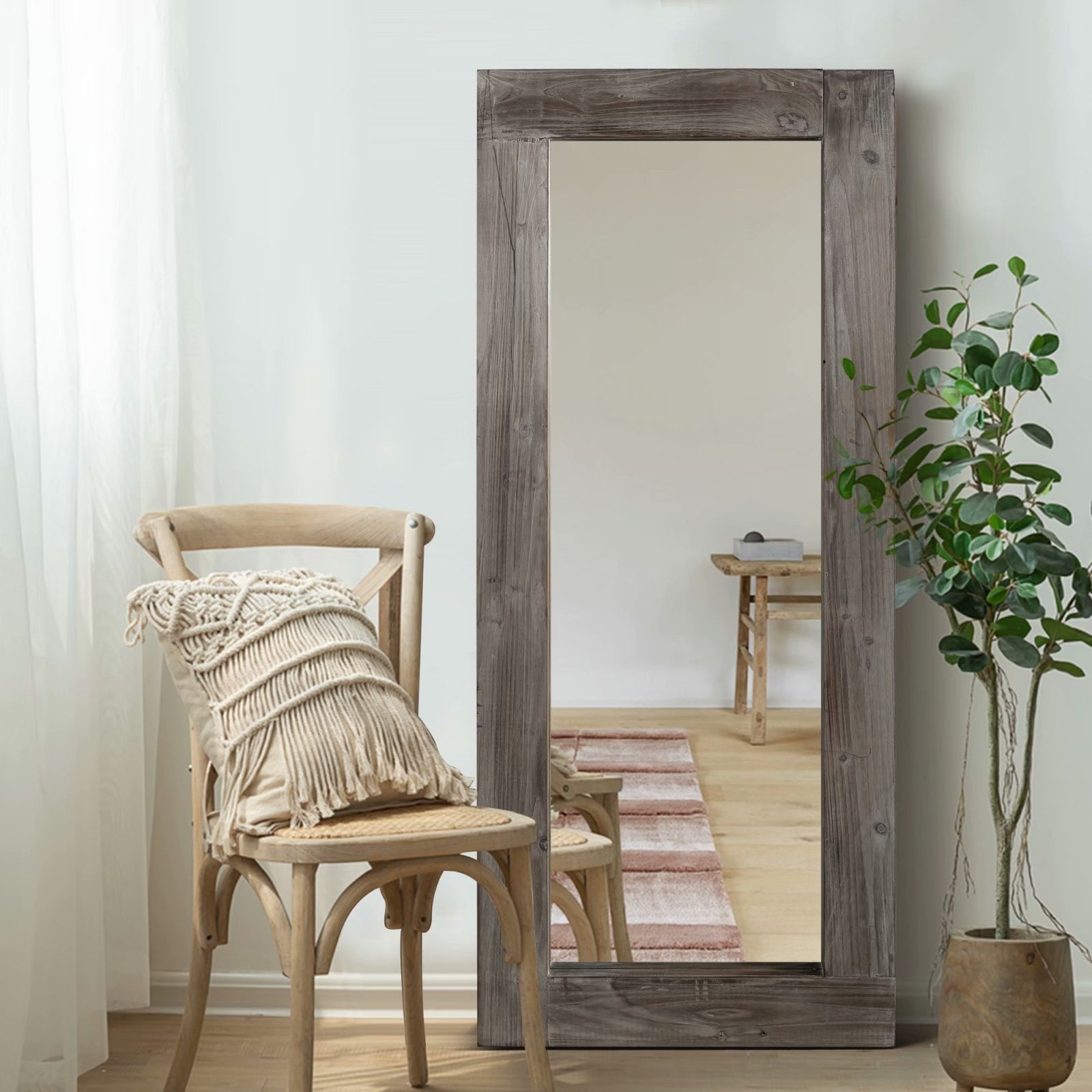 tower behind Revocation rustic wood full length mirror Strength Related