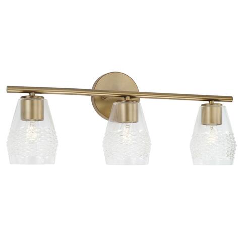 Dena 3-light Bath/ Vanity Fixture w/ Diamond Embossed Glass