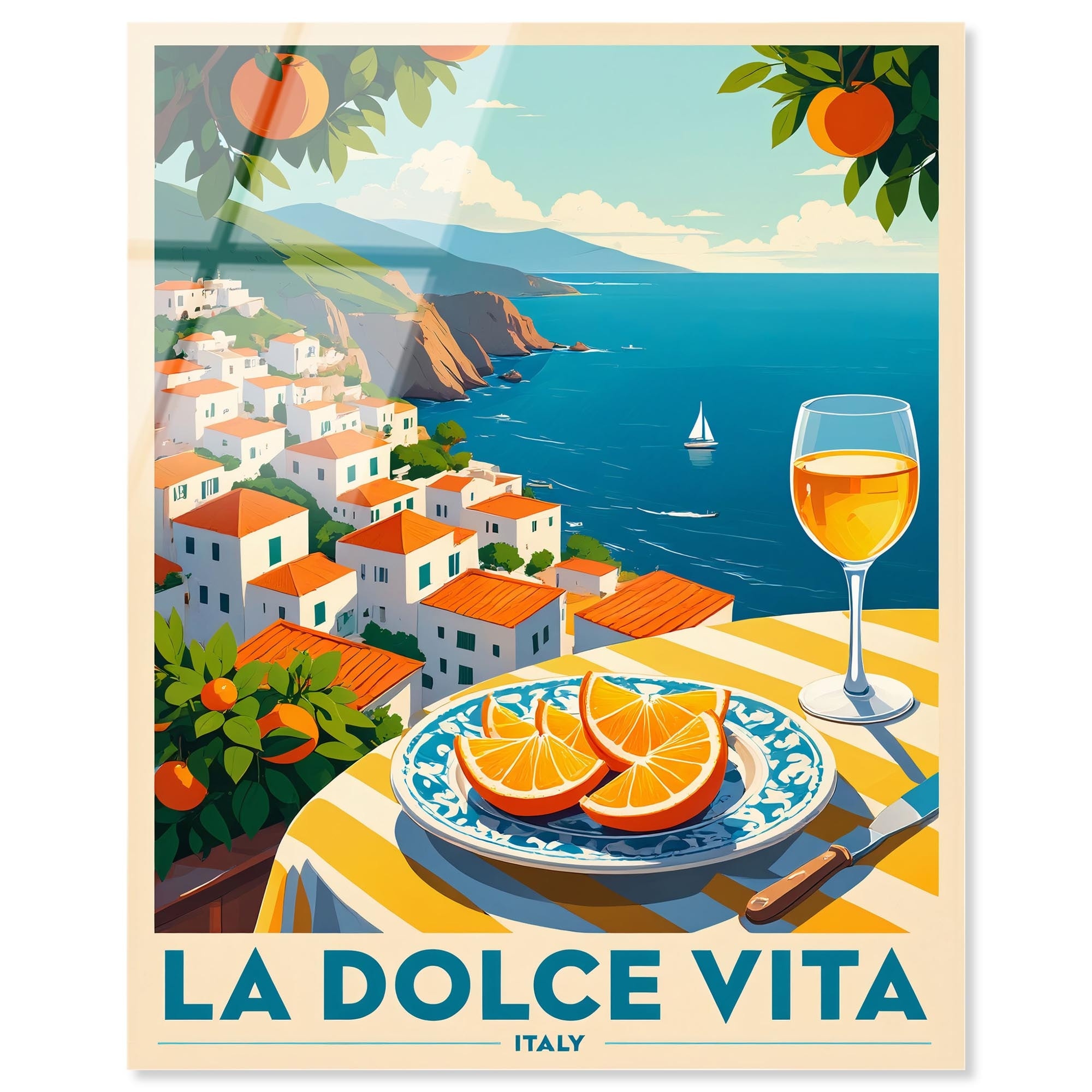 A Toast to Italy Retro Summer Acrylic Print by Art Remedy