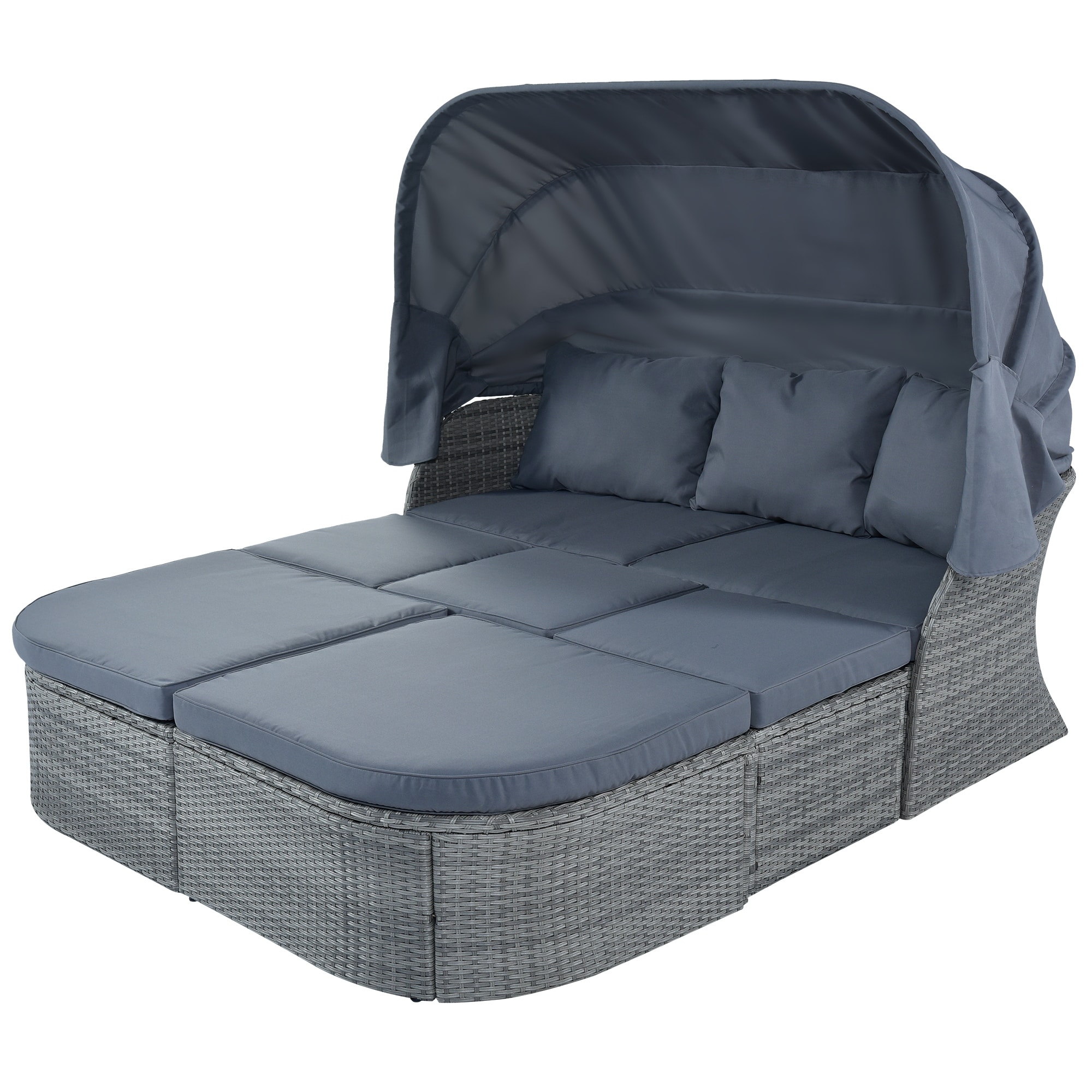 Rattan garden furniture online lounge siena grey