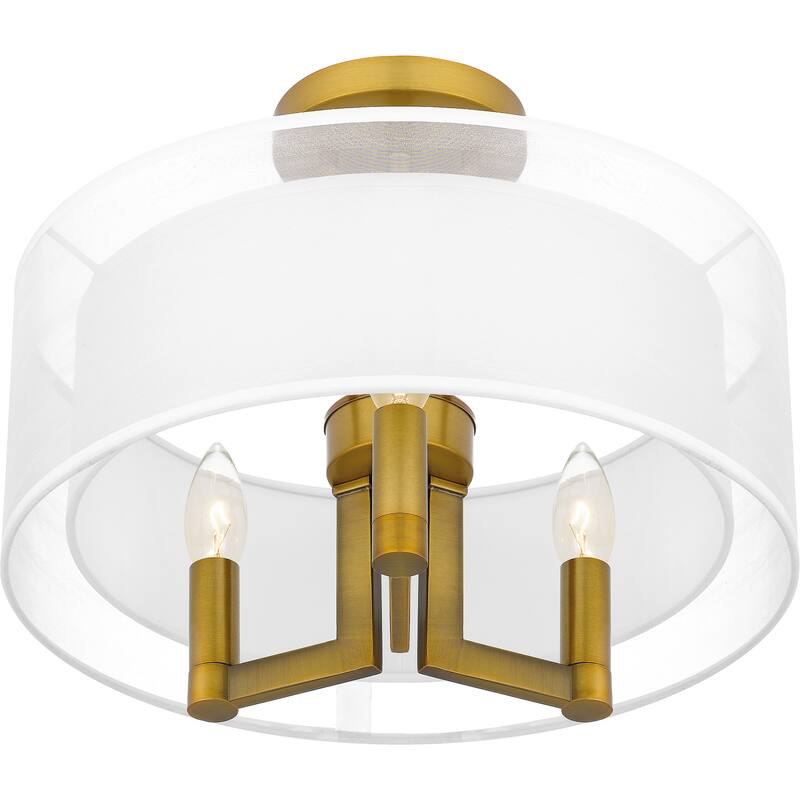 Bodnar 3-Light Aged Brass Semi-Flush Mount - Aged Brass