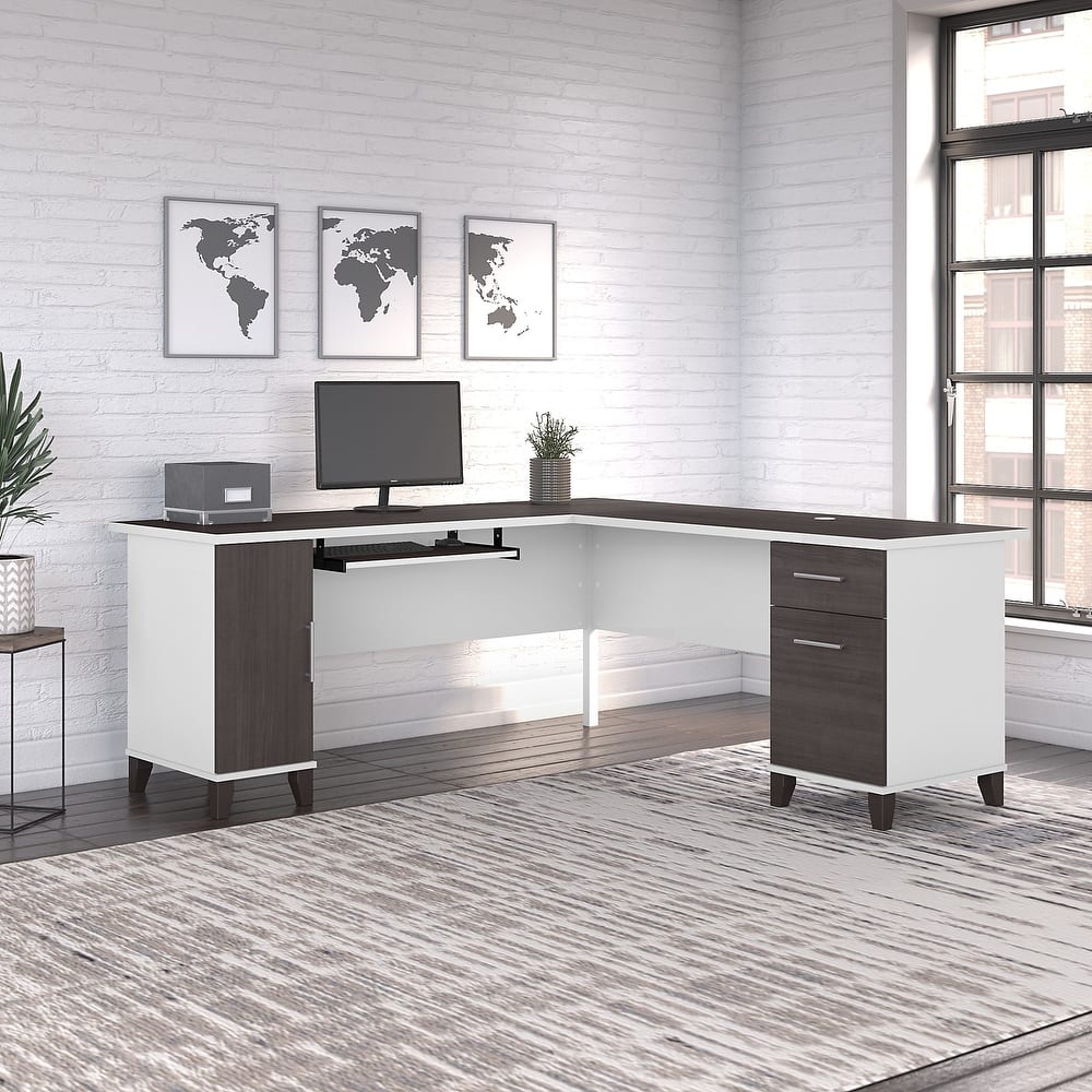 Somerset 72W L Shaped Desk with Storage by Bush Furniture