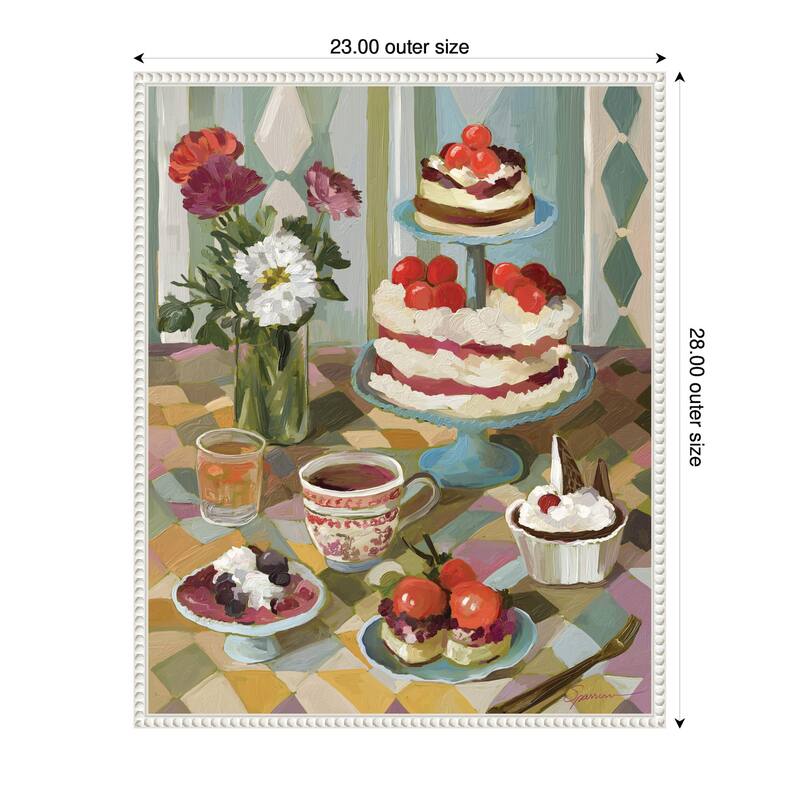 Kate and Laurel Sweet Tooth by Mary Sparrow Framed Canvas Wall Art Print