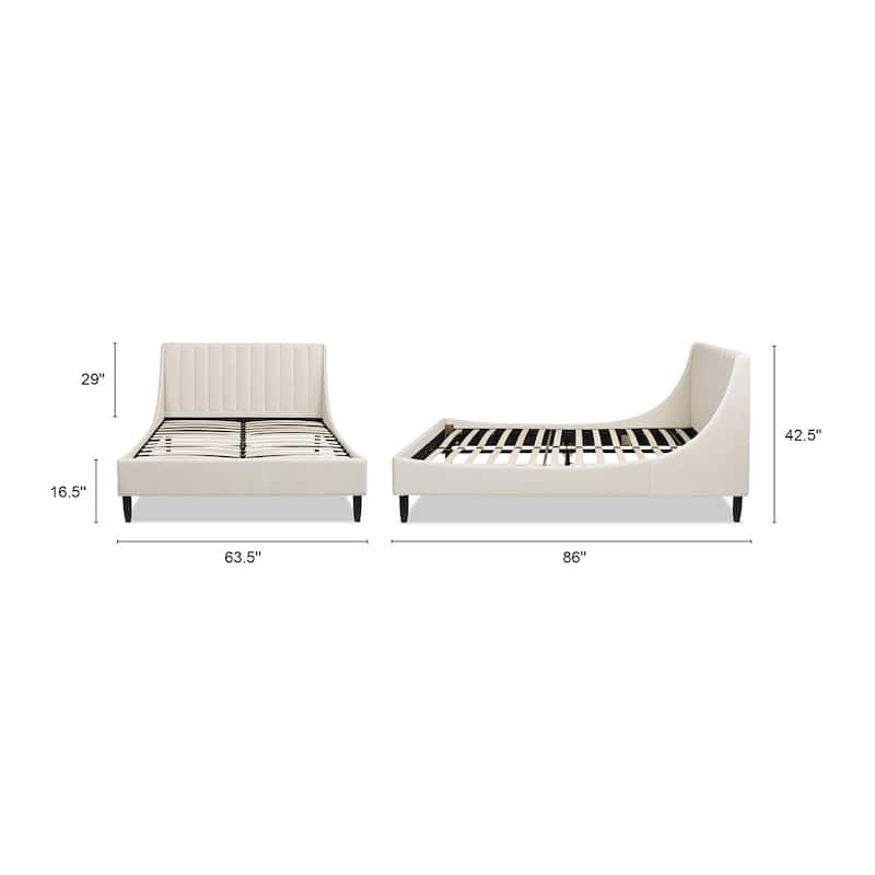 Willow Performance Velvet Channel Tufted Platform Bed