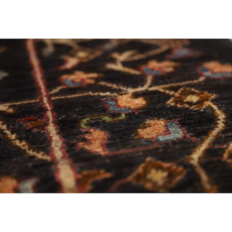 Hand Knotted Oriental 100% Wool Carpet Traditional Floral Brown Ziegler Area Rug - 9' 6'' X 6' 6''