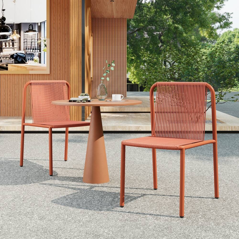 Christopher Knight Home - Burgess Space-Saving and Stylish Outdoor Stacking Dining Chairs