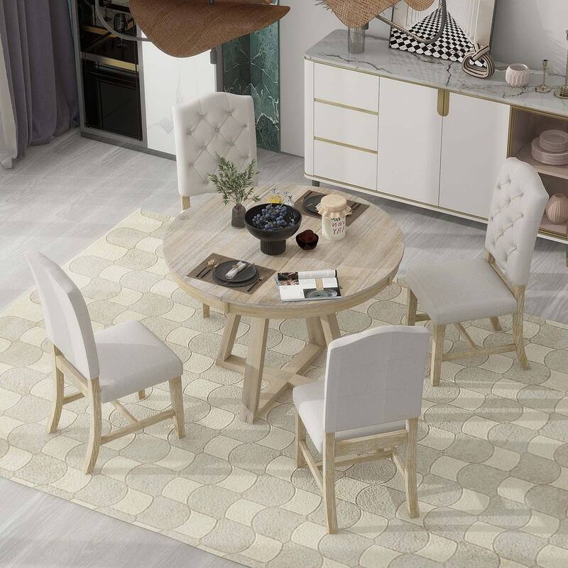 5 PCS Retro Functional Dining Set for 4