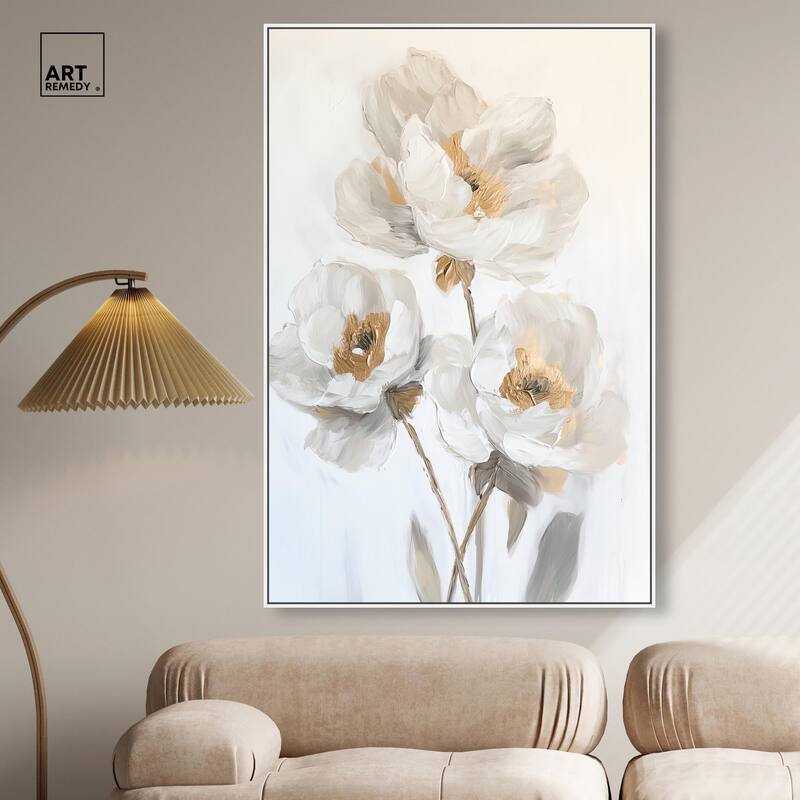 Silvered Flora II Canvas by Art Remedy