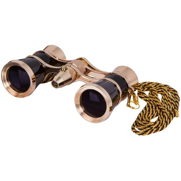Levenhuk Broadway 325F Opera Glasses (black, with LED light and chain