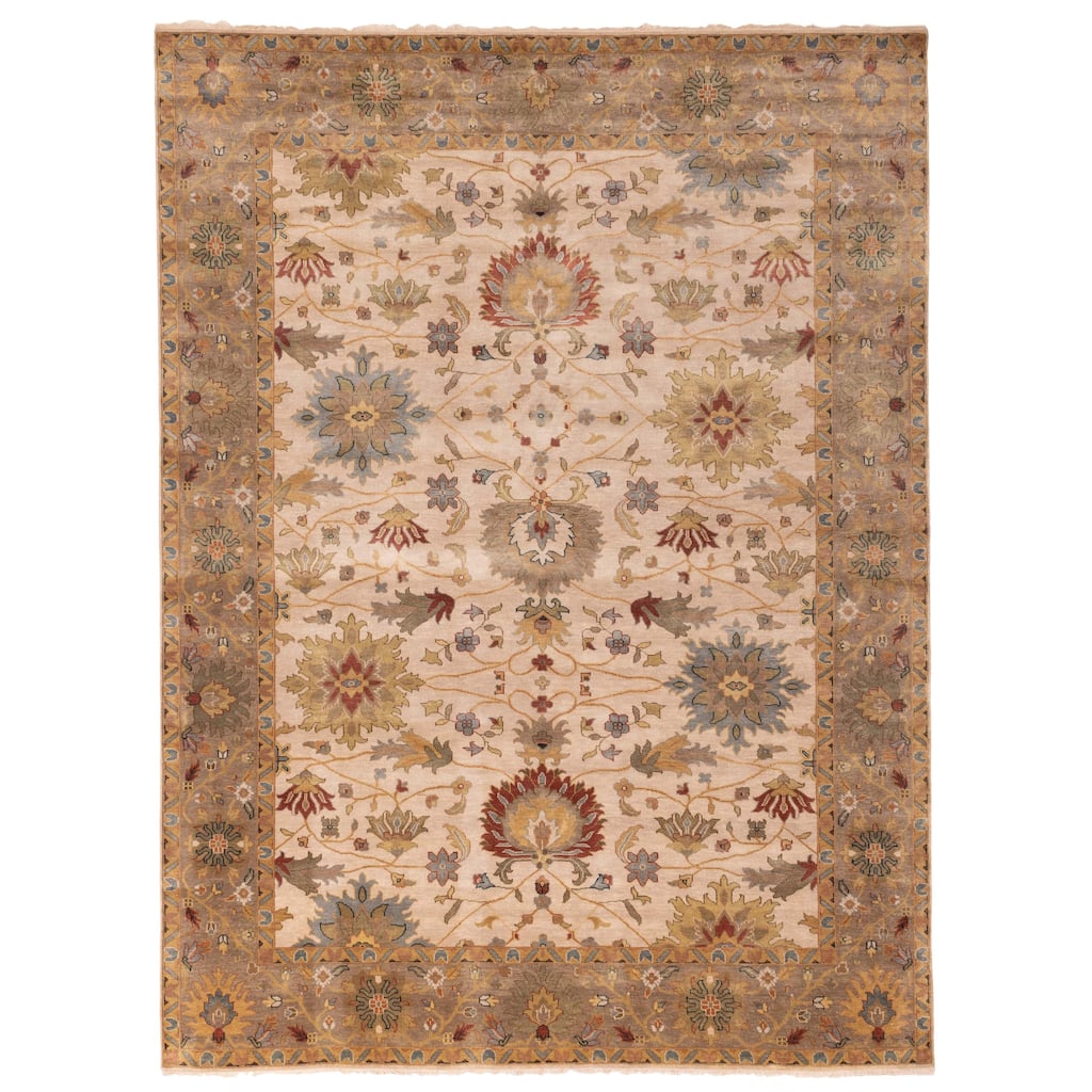 ECARPETGALLERY Hand-knotted Jules Serapi Ivory Wool Rug - 8'11 x 11'10