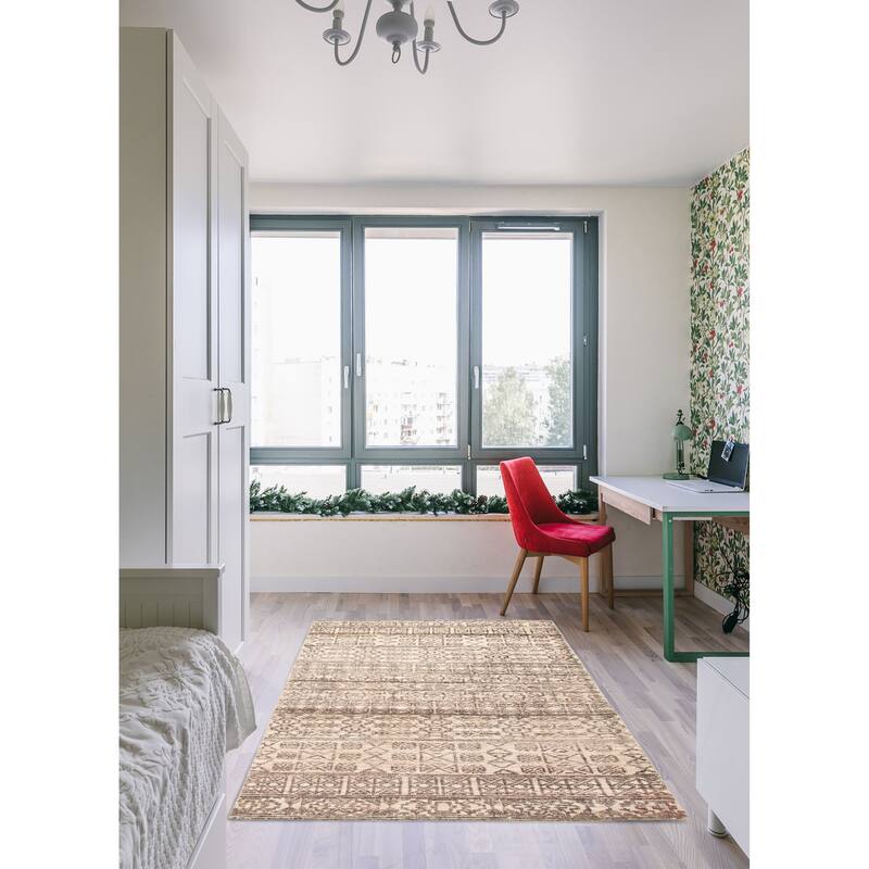 ECARPETGALLERY Hand-knotted Tangier Grey Wool Rug - 4'11 x 7'10