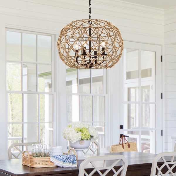 White rope globe pendant outlet