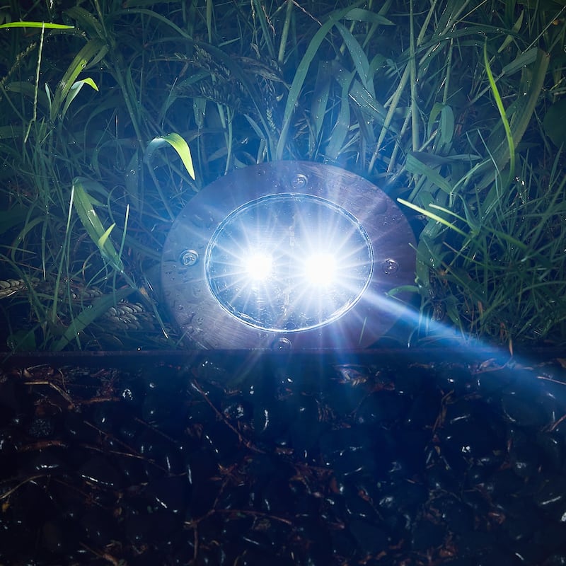 Glitzhome Set of 6 Outdoor Solar Path Ground Lights - Black