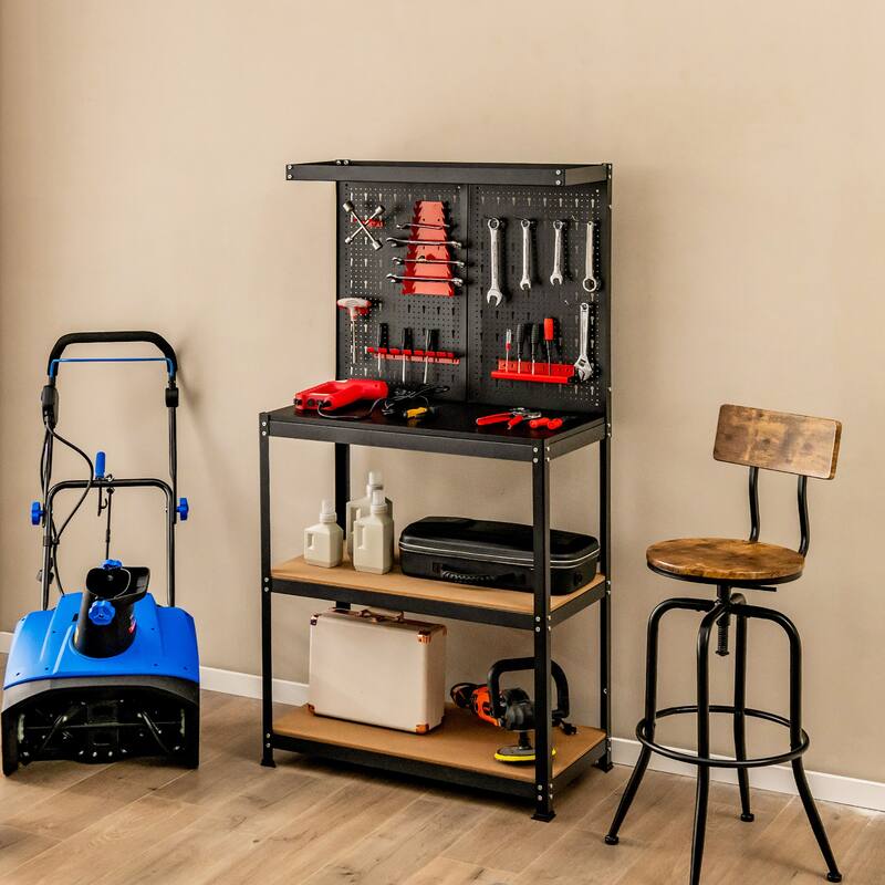 Costway Tool Storage Workbench 4 Shelf Multipurpose Garage Worktable - See Details