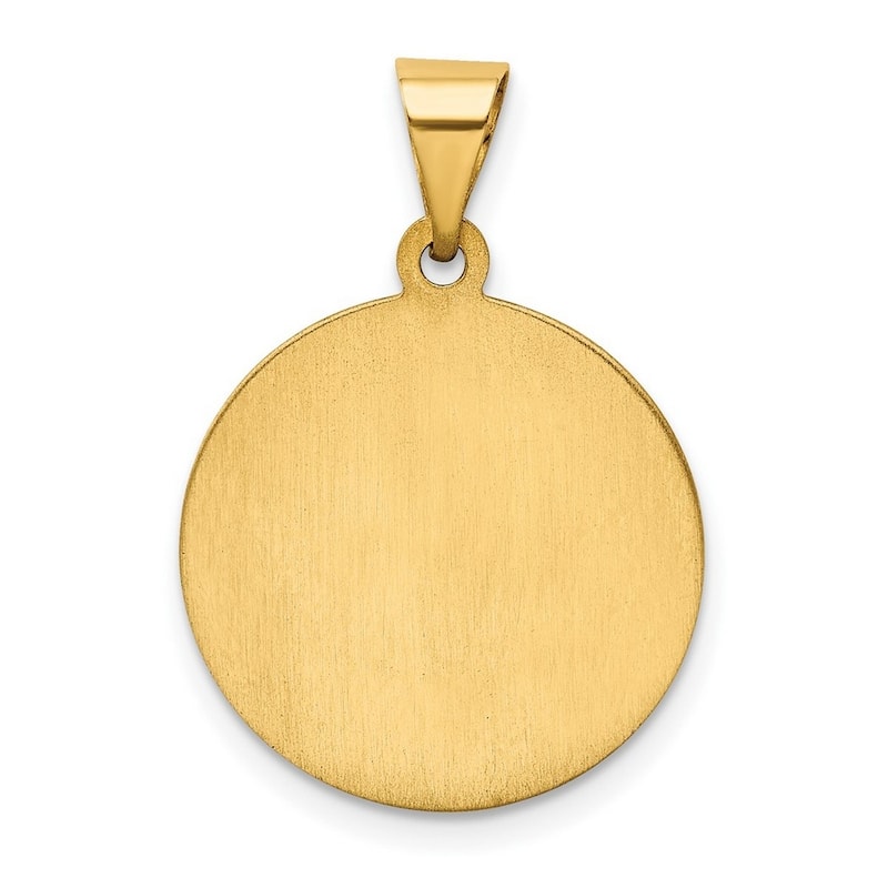 Curata 14k Yellow Gold 18" Polished and Satin St. Christopher Medal Pendant Necklace
