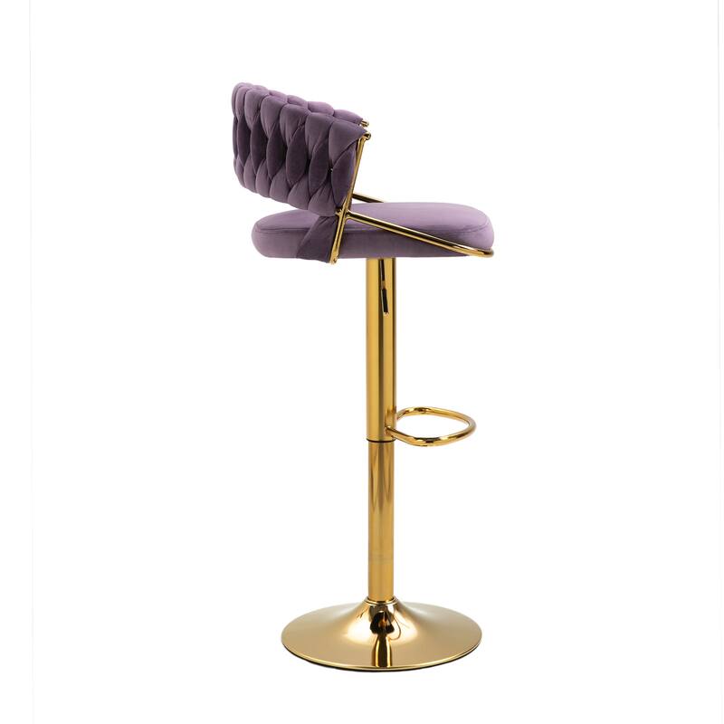 Modern Velvet Counter Bar Stools with Backs(Set of 4)