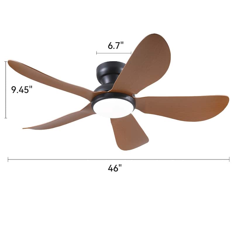 32/36/46/52 inches Low Profile Ceiling Fan with Light and Remote for Living Room Bedroom Kid's Room Patio