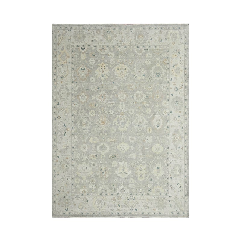 Hand Knotted Afghan Oushak Wool Traditional Oriental Area Rug Gray - 10' x 13' 10''