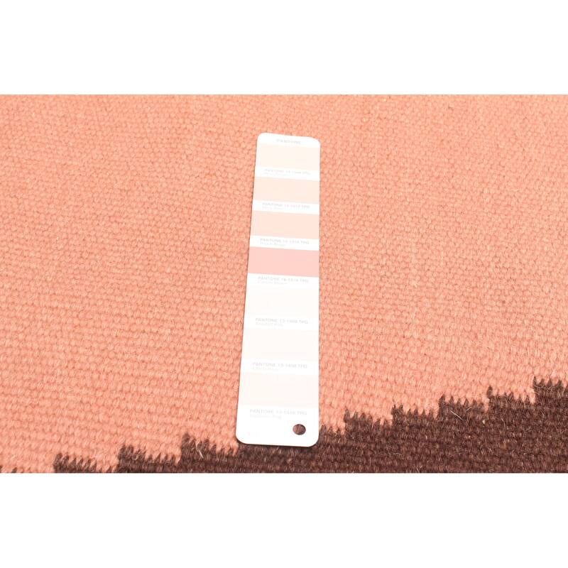 ECARPETGALLERY Flat-Weave Ankara FW Salmon Wool Kilim - 4'0 x 5'9