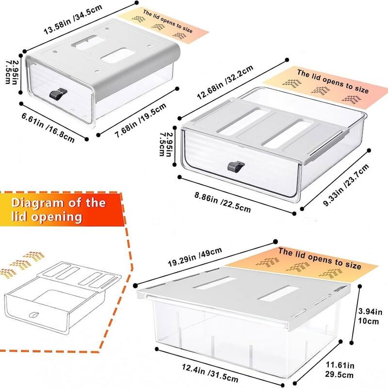 3 Pack Under Desk Drawer Organizer (Clear) Bed Bath & Beyond 39310886