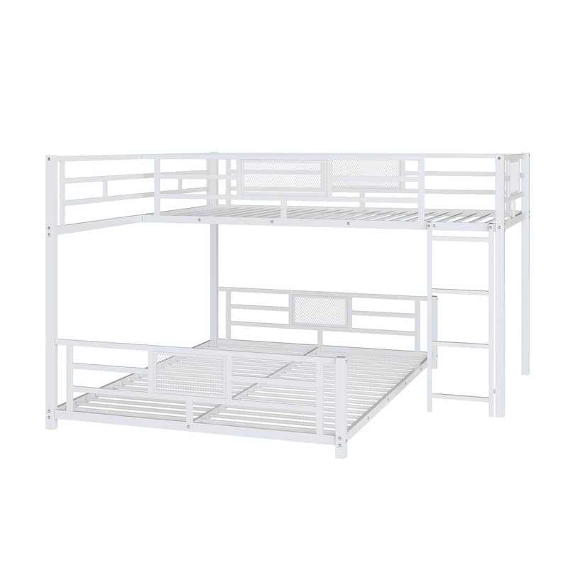 Twin-over-Full Metal L-Shaped Bunk Bed