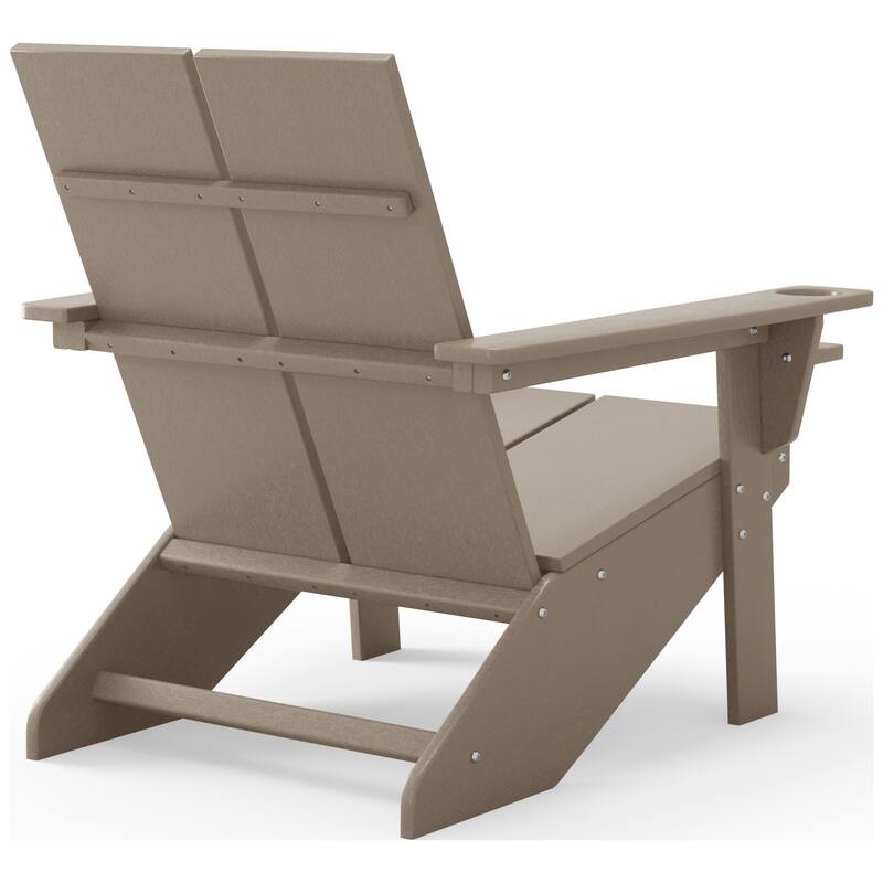 Coastin Modern Poly Adirondack Chair (Set of 2), Black