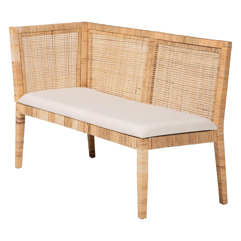 Kalimantan Bohemian Light Honey Rattan 3-Piece Dining Nook Set