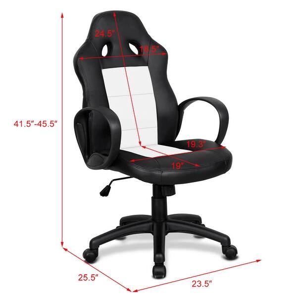 Shop Black Friday Deals On Costway High Back Race Car Style Bucket Seat Office Desk Chair Gaming Chair White Overstock 17920312