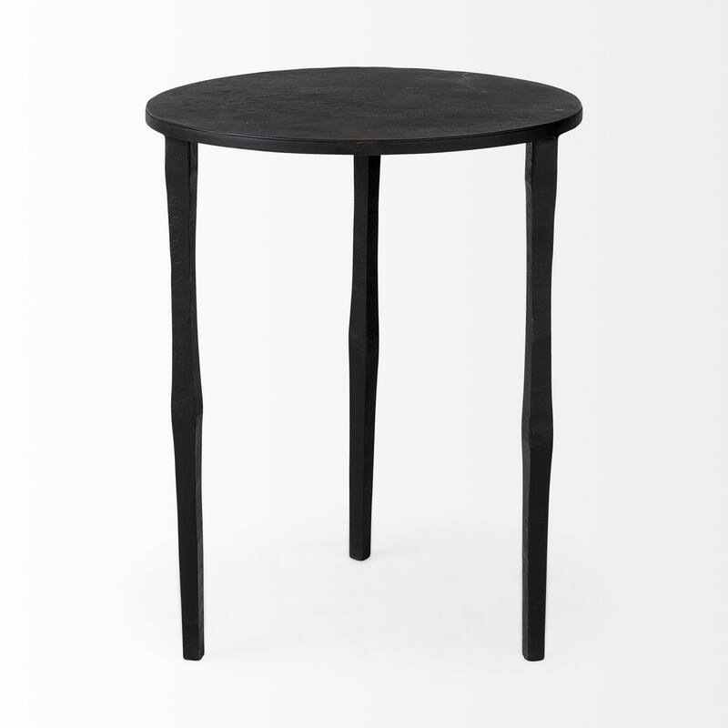 Timothy Ebony Black Iron Side Table
