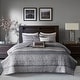 preview thumbnail 16 of 25, Madison Park Melody 6 Piece Reversible Jacquard Quilt Set with Throw Pillows Grey/Taupe - King