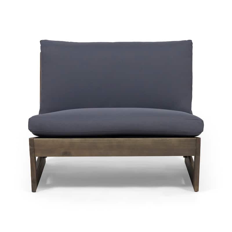 Sherwood Acacia Wood Outdoor Club Chair with Cushions by Christopher Knight Home