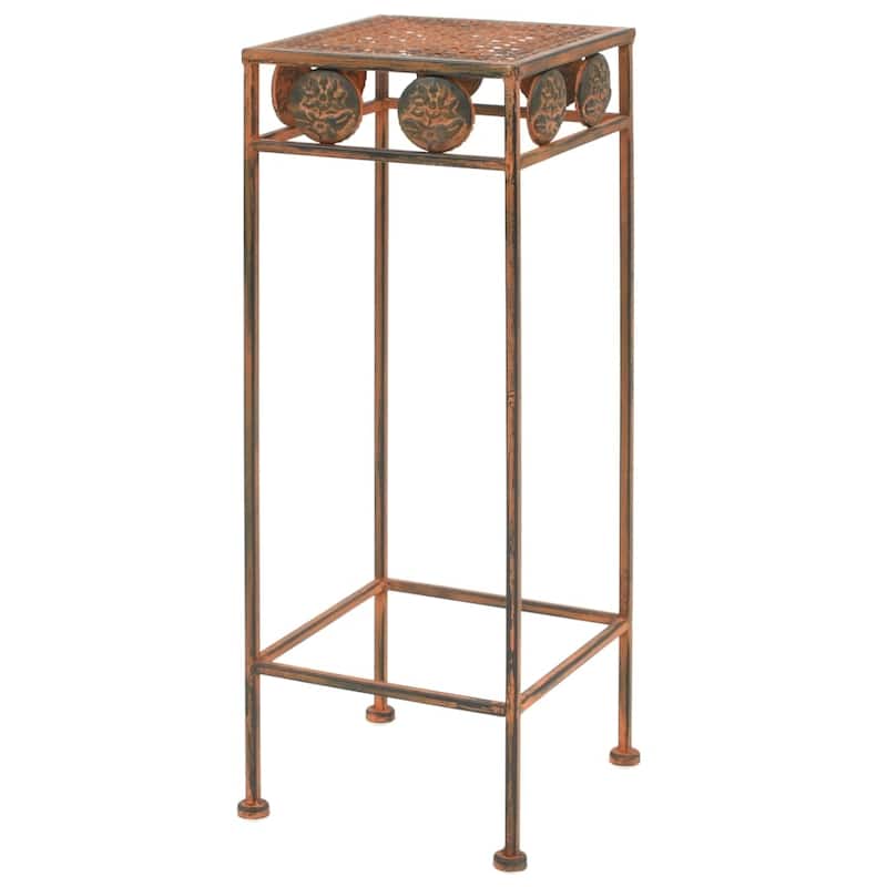 vidaXL Plant Stand Rusty Metal Set of 3 sizes: Large, Medium, Small - 11.0 x 11.0 x 28.0 in.