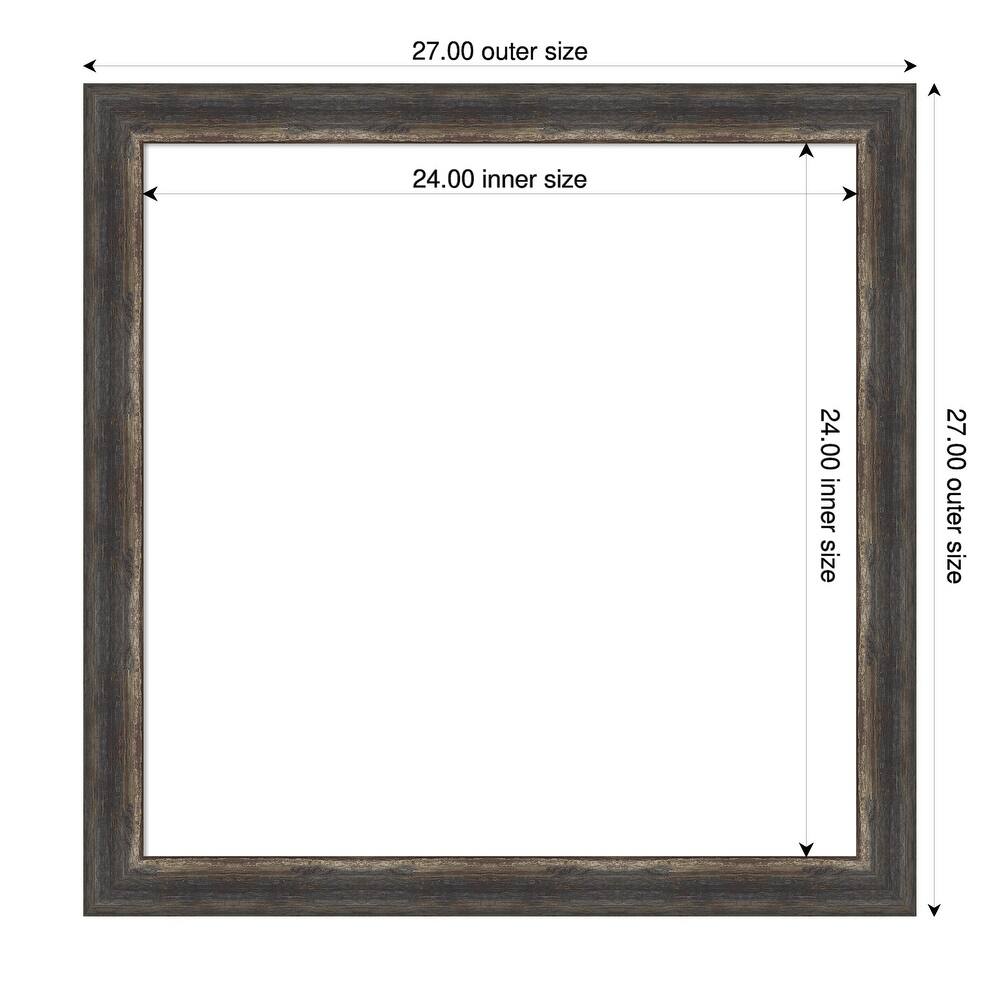 Amanti Art Bark Rustic Char Narrow Framed Dry Erase Magnetic Board