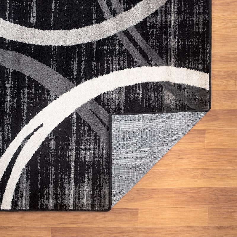 World Rug Gallery Contemporary Abstract Circles Design Area Rug