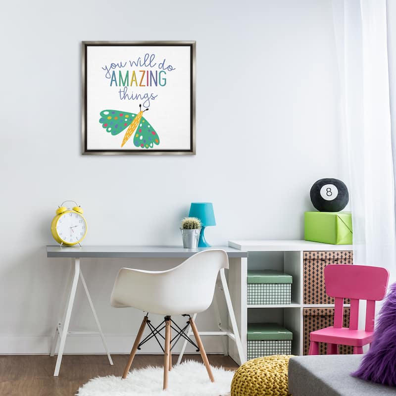 Stupell Inspiring Do Amazing Things Framed Floater Canvas Wall Art Design By Kim Allen