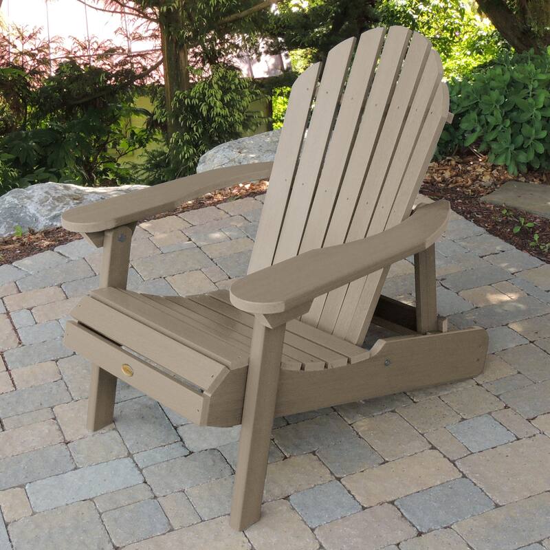 Eco-friendly Synthetic Wood Folding and Reclining Adirondack Chair