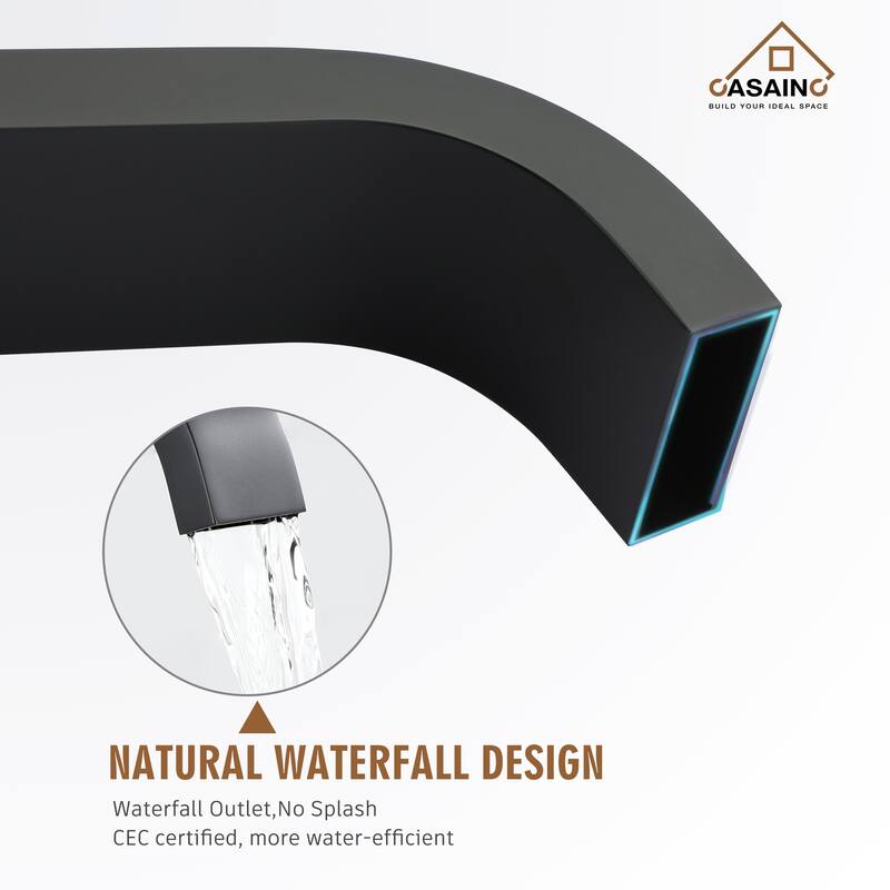 CASAINC Free Standing Floor Mount Bathtub Shower Faucet High Flow Bathroom Tub Filler with Hand Shower