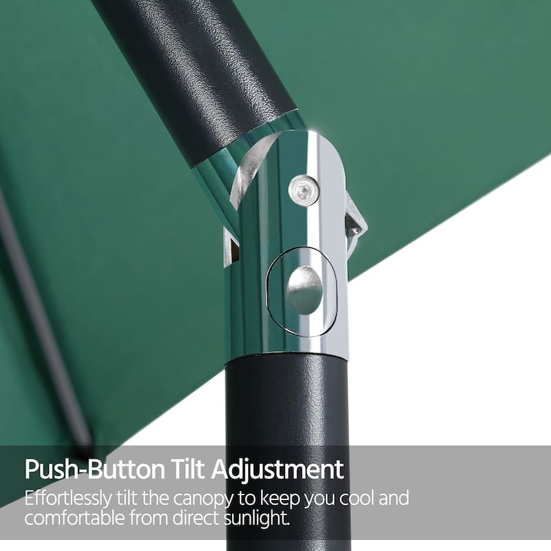 Yaheetech 9FT Patio Umbrella with 32 LED Lights Market Umbrella with 8 Ribs