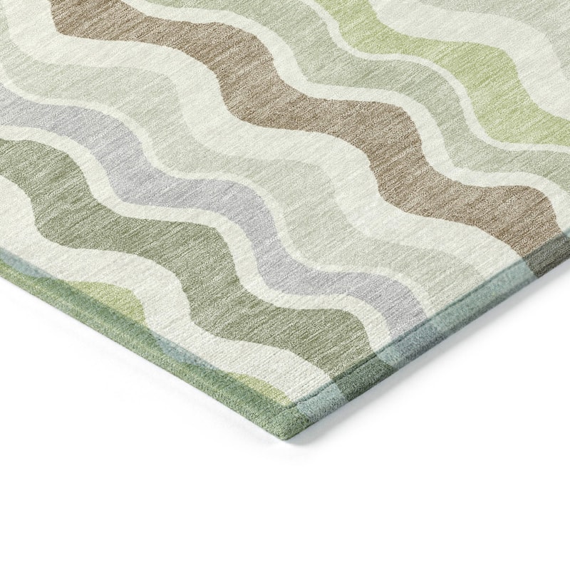 Machine Washable Indoor/ Outdoor Funky Stripe Chantille Rug