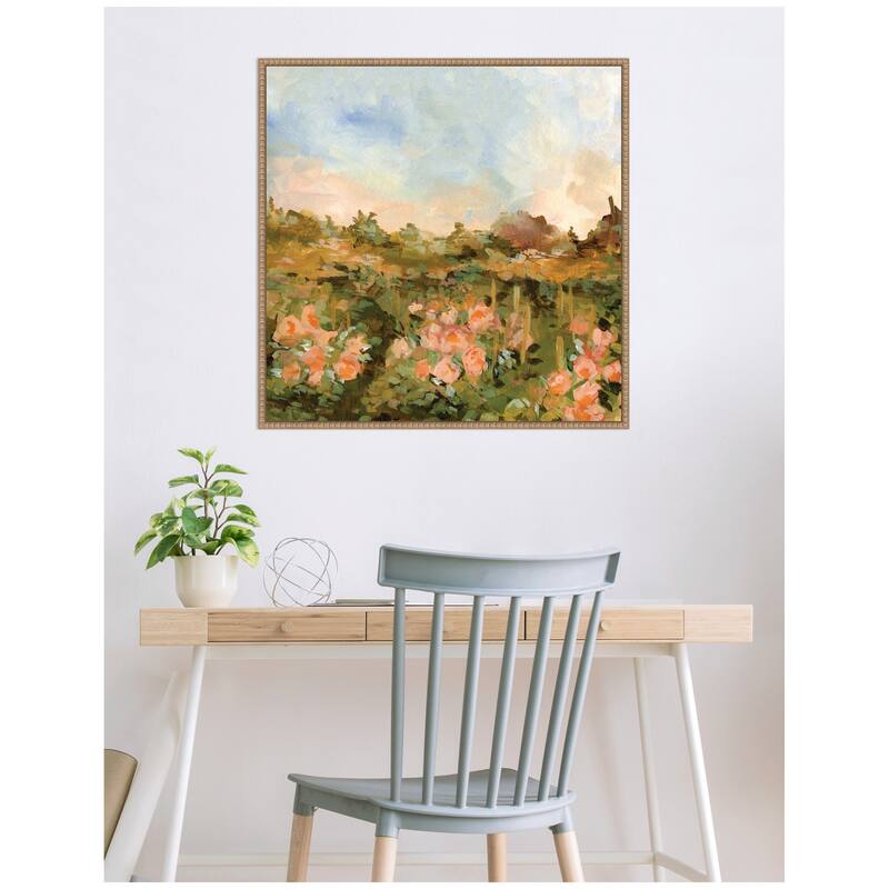 Kate and Laurel Rose Garden by Annie Quigley Framed Canvas Wall Art Print