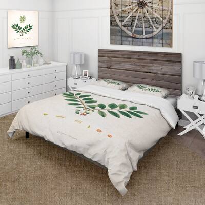 Designart 'Vintage Plant Life XIV' Farmhouse Duvet Cover Set
