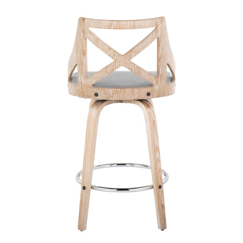 The Gray Barn Charlotte 26" Fixed-Height Counter Stool with Bent Wood Legs (Set of 2)