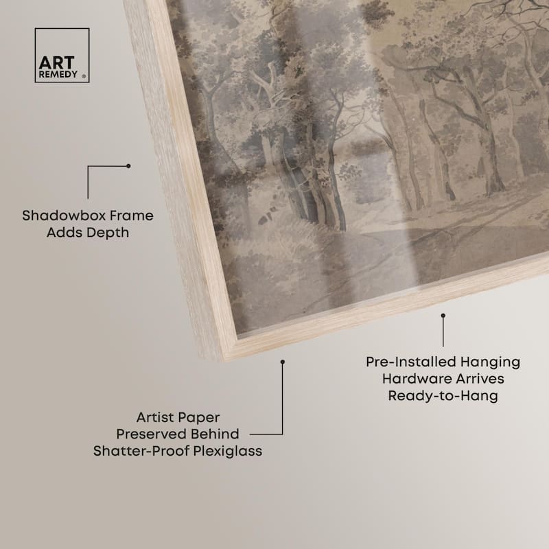 Grove with Road and Haycart Shadowbox by Art Remedy