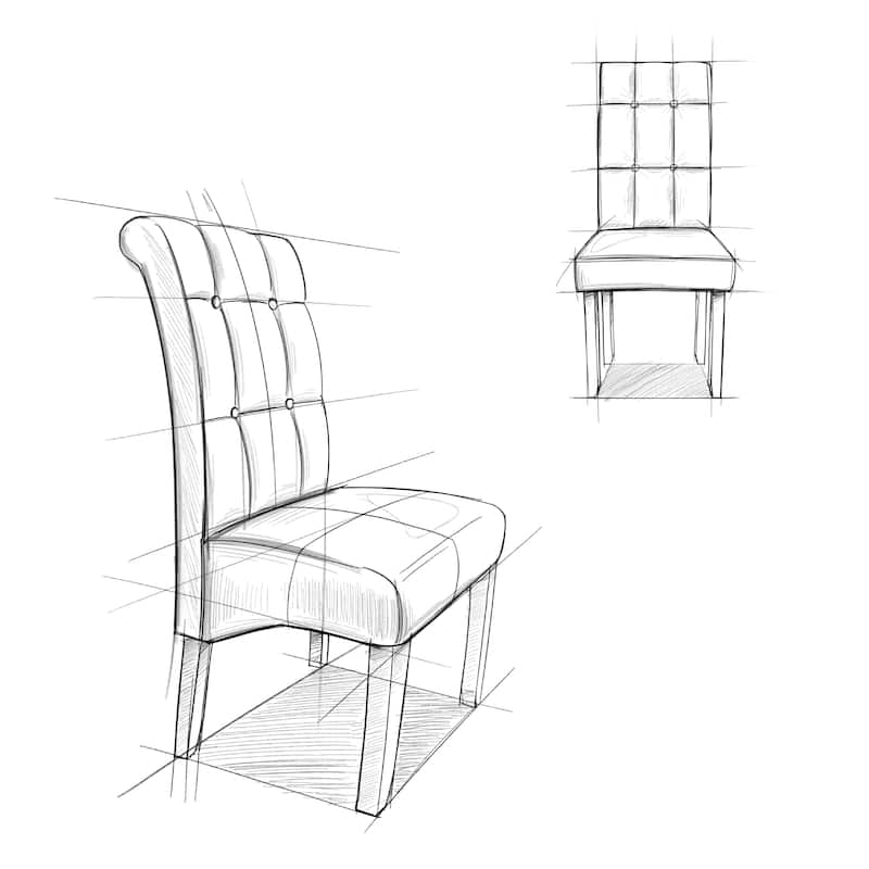 WYNDENHALL Essex Deluxe Tufted Parson Chair (Set of 2) - 18.9"w x 19.3"d x 42.1"h