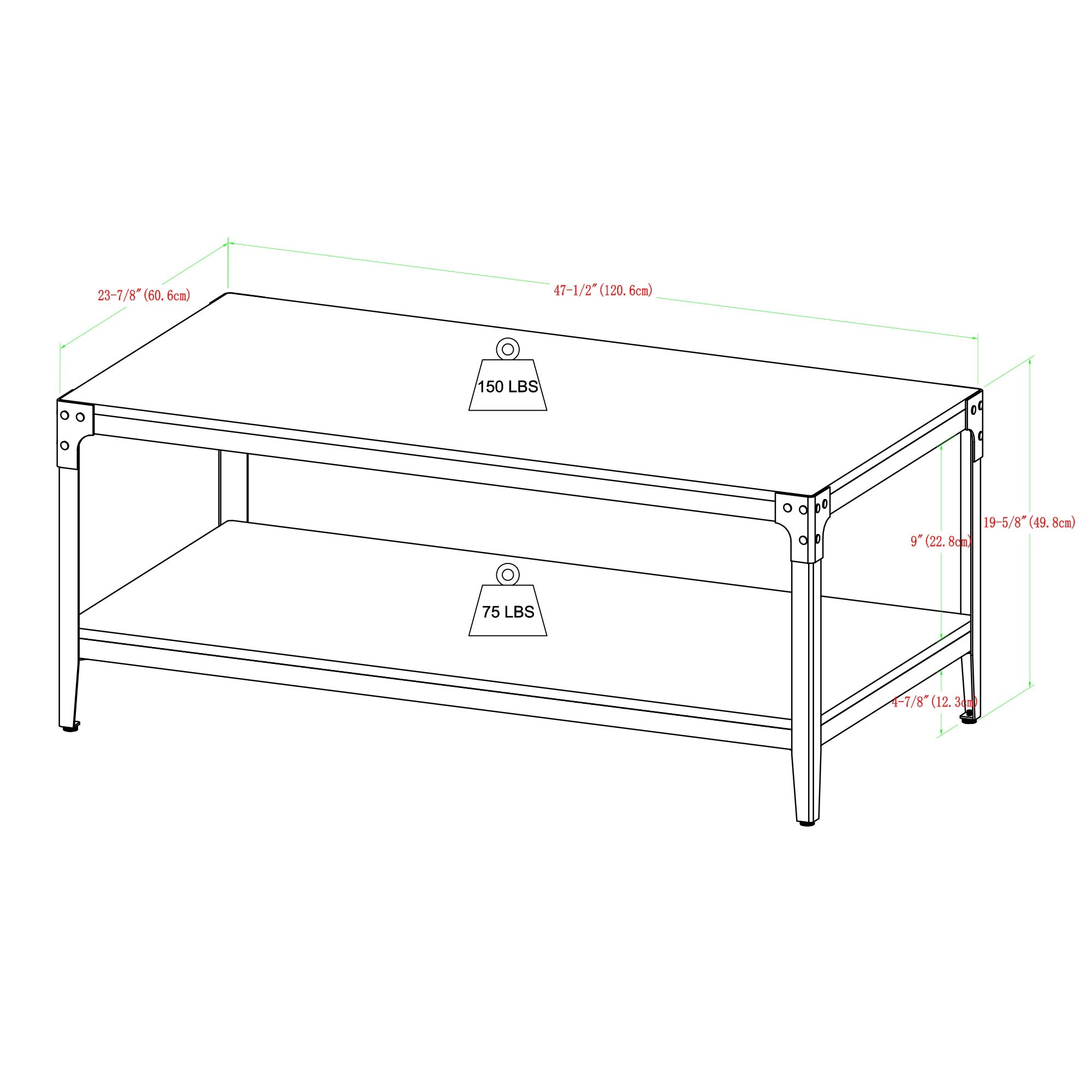 Carbon Loft Witten 48 Inch Angle Iron Coffee Table Overstock 13850808